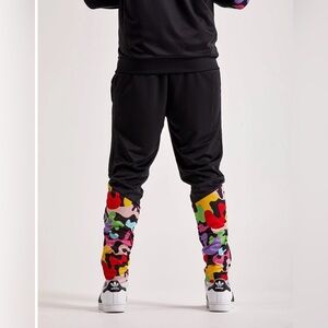 Adidas x Rich Mnisi Track Pants Black Multicolor Rainbow Camo Panels Men Size M